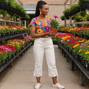 UNIONBAY Womens Cargo Capri Pants 5 Off White Draw String 100% Cotton